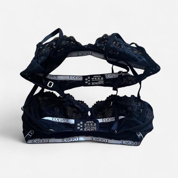 Two Lounge black lace bralette's size 34c EUC - Picture 3 of 3